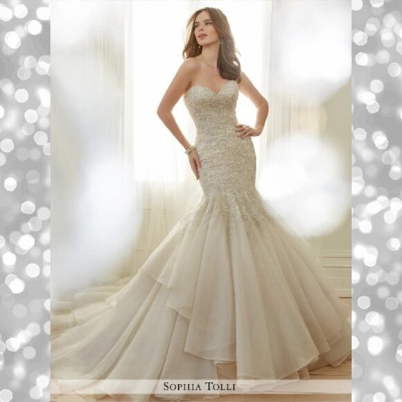 NWT Sophia Tolli Wedding Gown Y11729 Arielle - Picture 1 of 5